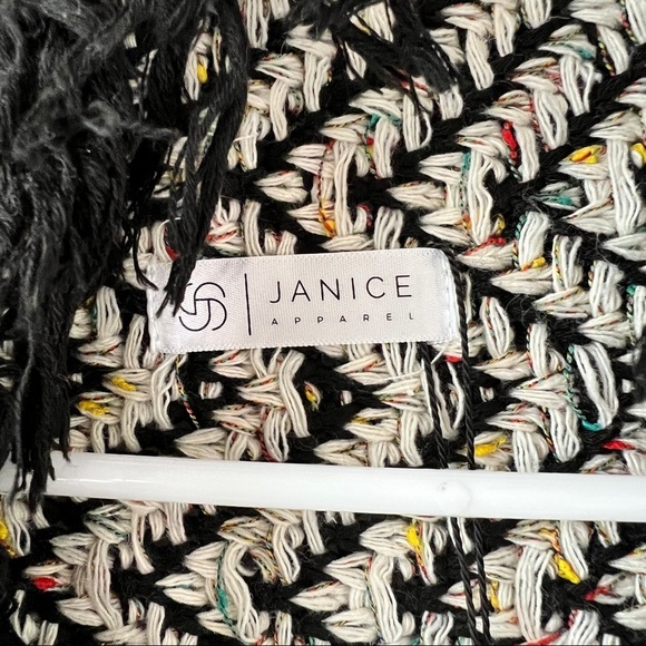 Janice Apparel Waterfall Open Front Fringe Knit Cardigan Sweater NWT - Picture 14 of 16